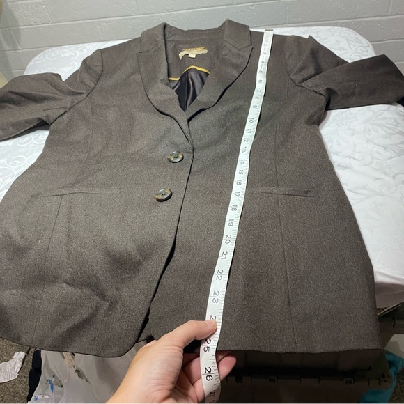 NEW Talbots 99% Wool Brown Blazer Woven in Italy Two Button 8 Petite Pockets 8P - Picture 9 of 14